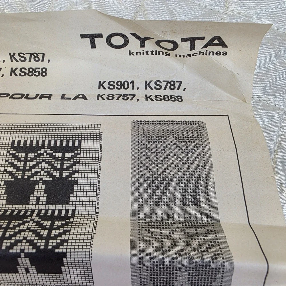 Toyota Knitting Machine Pop Punch Card Puncher Custom  Knitting for Own Designs